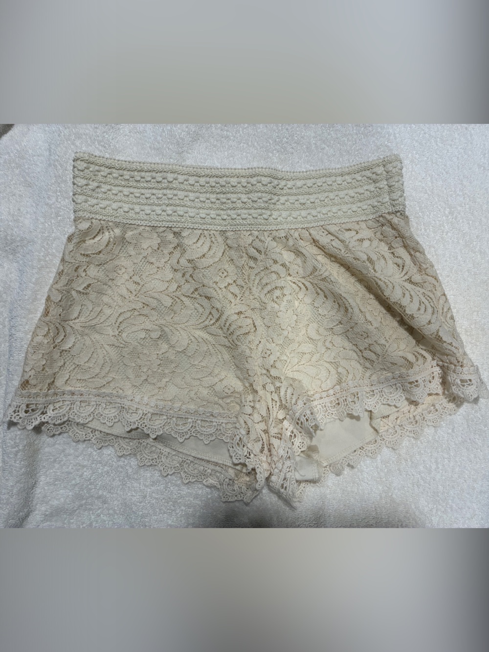 Ambiance Lace Shorts in Beige